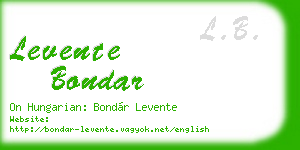 levente bondar business card